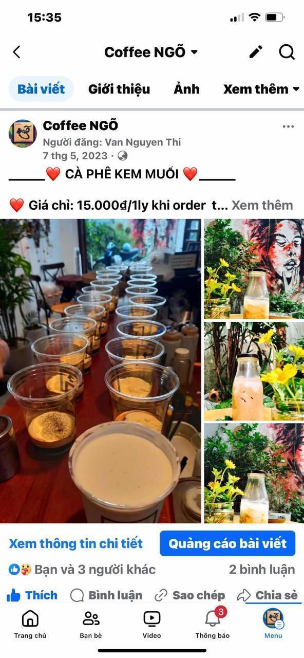 Sang quán cafe tại Phan Chu Trinh, Tp huế