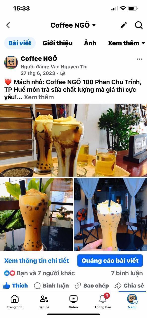 Sang quán cafe tại Phan Chu Trinh, Tp huế