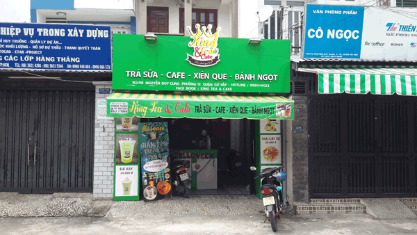 Sang quán Cafe, trà sữa, sinh tố, trái cây, xiên que ăn vặt